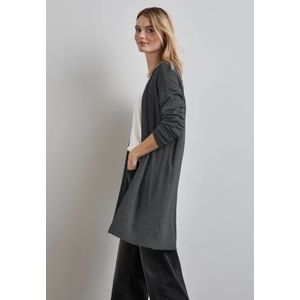 Street One Dames Lang fijn gebreid vest in Grijs, in size: 34