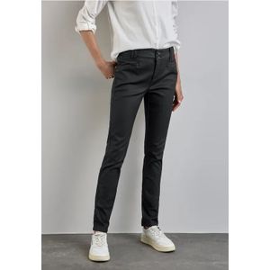 Street One Dames Broek met coating in Zwart, in size: 42