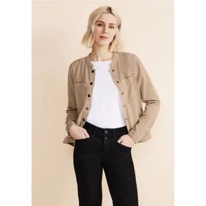 Street One Dames Kort jeansjasje in Beige, in size: 46