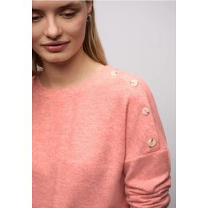 Street One Dames Zacht shirt met knopen in Pink, in size: 34