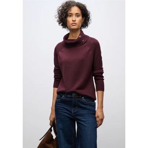 Street One Dames Trui met opstaande kraag in Rood, in size: 46