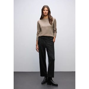 Street One Dames Trui met ronde hals in Beige, in size: 34