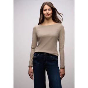 Street One Dames Basic shirt met lange mouwen in Bruin, in size: 34