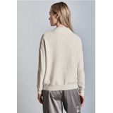 STREET ONE - Trui - Cream White Melange - Breisel - Lange Mouwen