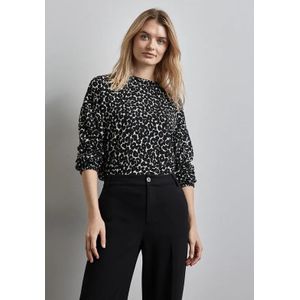 Street One Dames Jaquard overhemd in Zwart, in size: 34