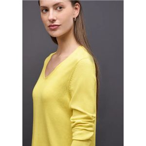 Street One Dames Trui met V-hals in Geel, in size: 34