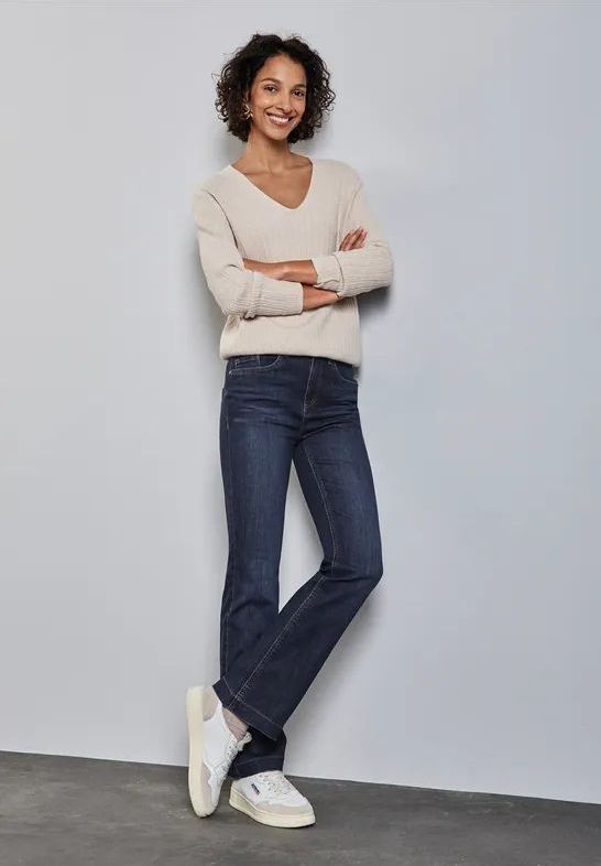 Street One Dames Slanke jeans in Blauw, in size: 24