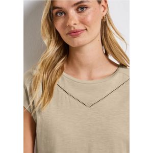STREET ONE - Shirttop - Coastal Beige - Met Decoratieve Tape