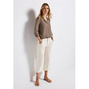 Street One Dames Shirt met gespleten hals in Bruin, in size: 34