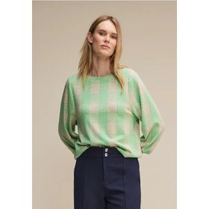 Street One Dames Ruiten overshirt in Beige, in size: 34