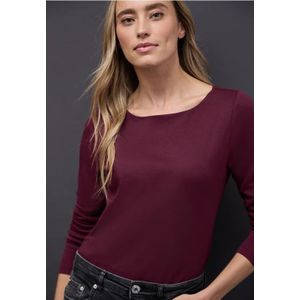 Street One Dames Basic shirt met lange mouwen in Rood, in size: 34