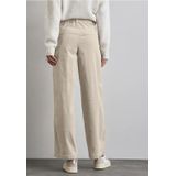 Street One - A378288 - Corduroy Broek - Kiezelbeige - Dames - Hoge Taille