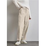 Street One - A378288 - Corduroy Broek - Kiezelbeige - Dames - Hoge Taille