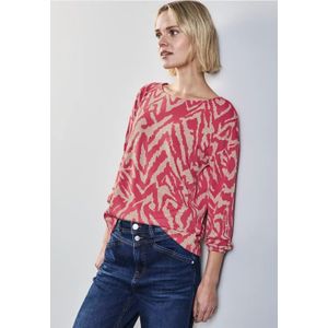 Street One Dames Zacht jacquard overhemd in Roze, in size: 44