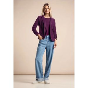 Street One Dames Basic blazer met plooien in Paars, in size: 46