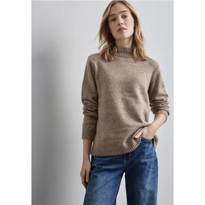 Street One - Gebreide Trui - Beige - 100% Katoen