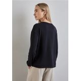 Street One Dames Shirt met lange mouwen en print in Blauw, in size: 34