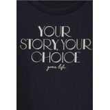 Street One Dames Shirt met lange mouwen en print in Blauw, in size: 34