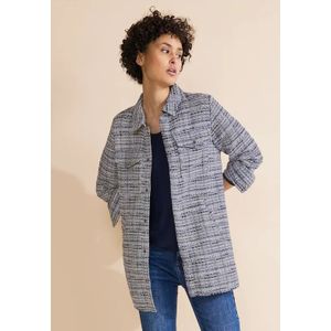 Street One Dames Bouclé overshirt in Blauw, in size: 44