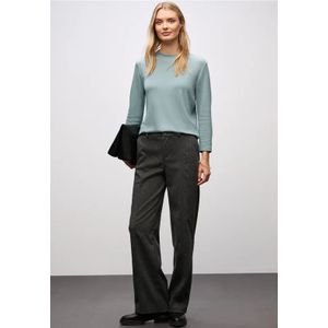 Street One Dames Basic col shirt in Blauw, in size: 34