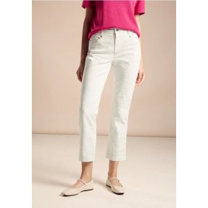 Street One Dames Gestreepte casual fit broek in Wit, in size: 40