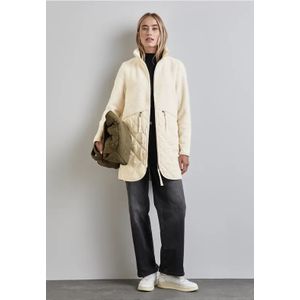 Street One Dames Gewatteerd jack met materiaalmix in Beige, in size: 42