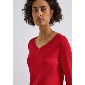 Street One - Dames Basic Shirt - Rood - Met Knoopdetail