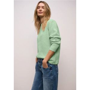 Street One Dames Chenille trui in Groen, in size: 34