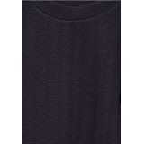 Street One Dames Gestructureerd shirt met col in Blauw, in size: 34