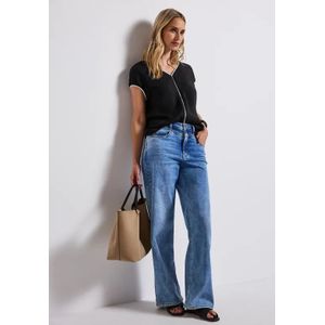 Street One Dames Shirt met trekkoord in Zwart, in size: 34