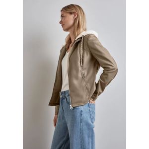Street One Dames Lederlook jasje in Bruin, in size: 34