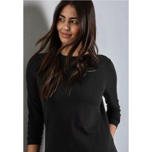 Street One - Zwart - Damestrui - Boothals - Lange Mouwen - Zachte Gebreide Trui