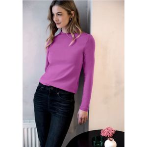 Street One Studio Dames Basic col shirt in Pink, in size: 34