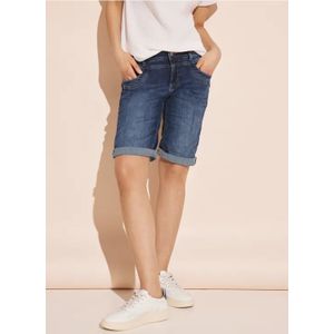 Street One Dames Casual fit jeansshort in Blauw, in size: 25