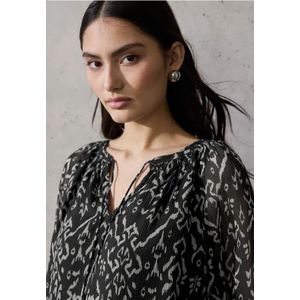 Street One Studio Dames Raglan chiffon blouse in Zwart, in size: 46