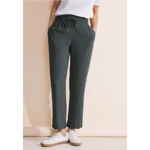 Street One Dames Loose fit viscose broek in Groen, in size: 32