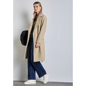 Street One Dames Mantel met kap in Beige, in size: 34