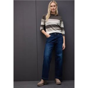 Street One Dames Trui met strepen in Bruin, in size: 34