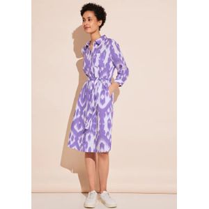 Street One Dames Linnen jurk met print in Paars, in size: 46