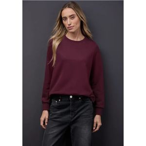 Street One Dames Sweater met ronde hals in Rood, in size: 34
