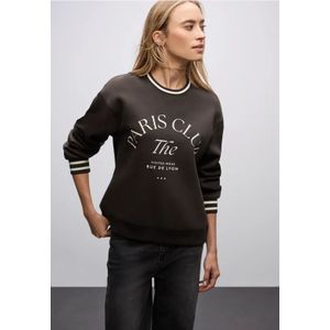 Street One Dames Sweater met Loose Fit print in Bruin, in size: 34