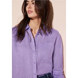 Street One Dames Linnen shirtblouse in Paars, in size: 34