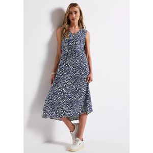 Street One Dames Mouwloze maxi-jurk in Blauw, in size: 34