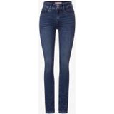 Street One Dames Slim fit indigo jeans in Blauw, in size: 24