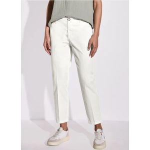 Street One Dames Twill chino broek in Wit, in size: 32