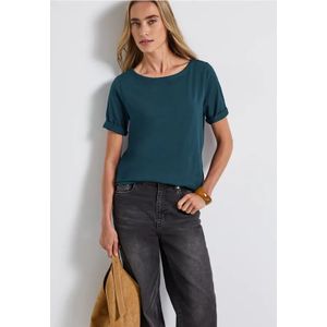 Street One Dames Shirt met boothals in Turkoois, in size: 34