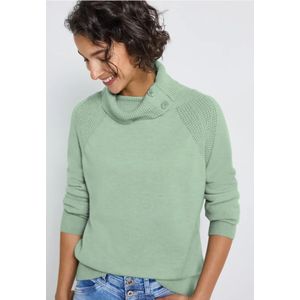 Street One - Dames Trui - Groen - Met Opstaande Kraag