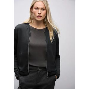 Street One - Dames Silk-Look Jasje - Zwart - Sweatvesten