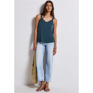 Street One - Silk-Look Top - Turkoois - Dames