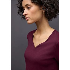 Street One Dames Shirt met hartvormige halslijn in Rood, in size: 34
